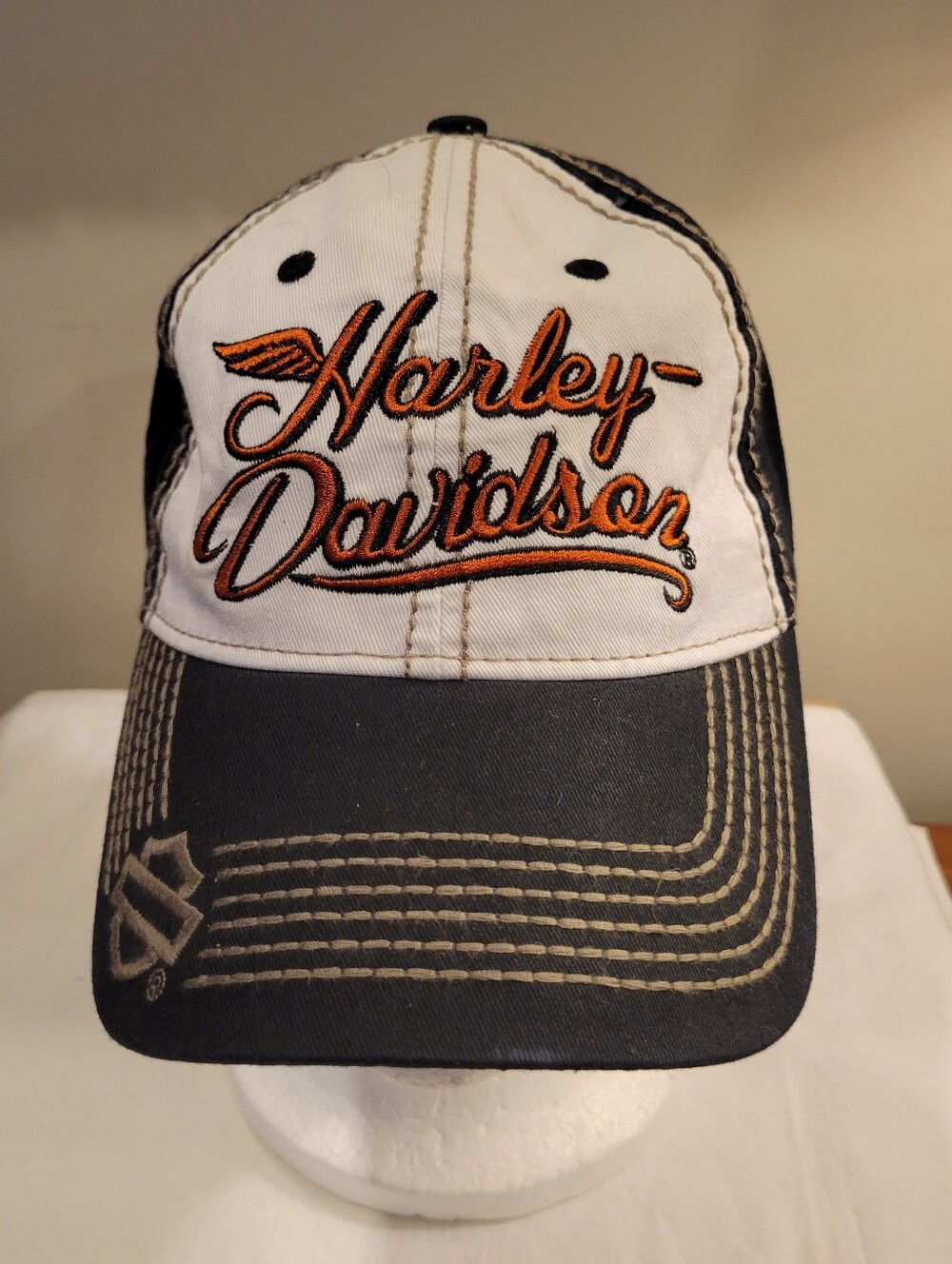 Harley-Davidson Black and Orange Logo Cap